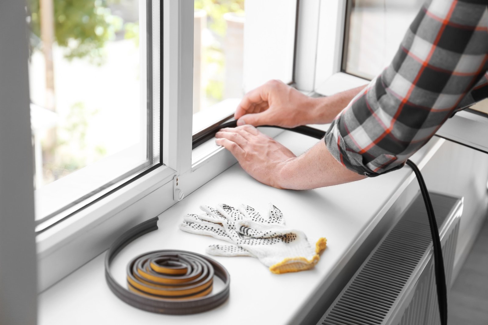 Gummidichtung an einem Fensterrahmen